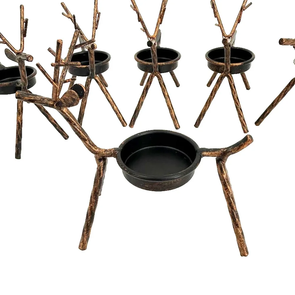 Deer Reindeer Candle Holder Metal Wire Christmas Holiday 5 Inch Tall Decor